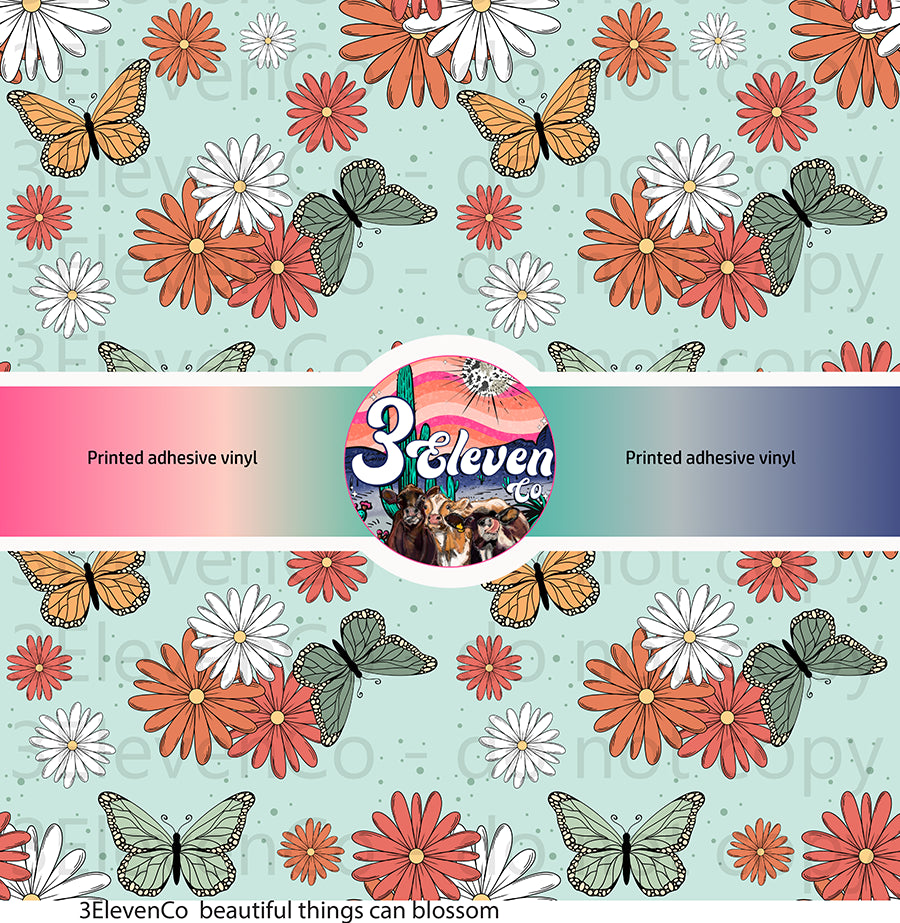 beautiful things can bloom vinyl sheet | decal | UV DTF | DTF print