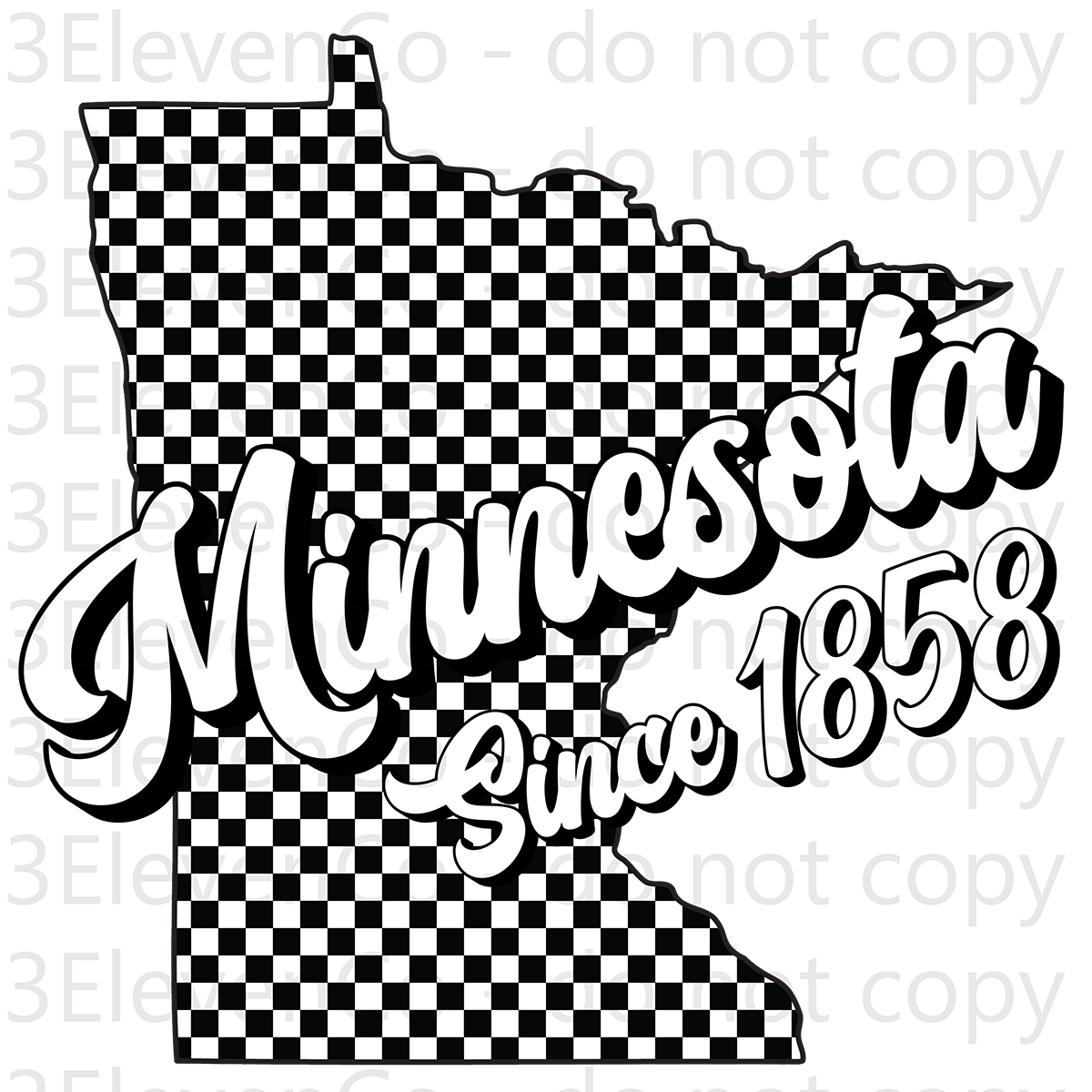 SD 2024 Minnesota checkered decal or dtf transfer