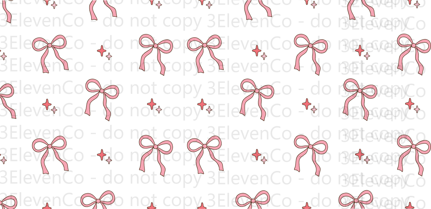 2025 pink bows element sheet UV DTF