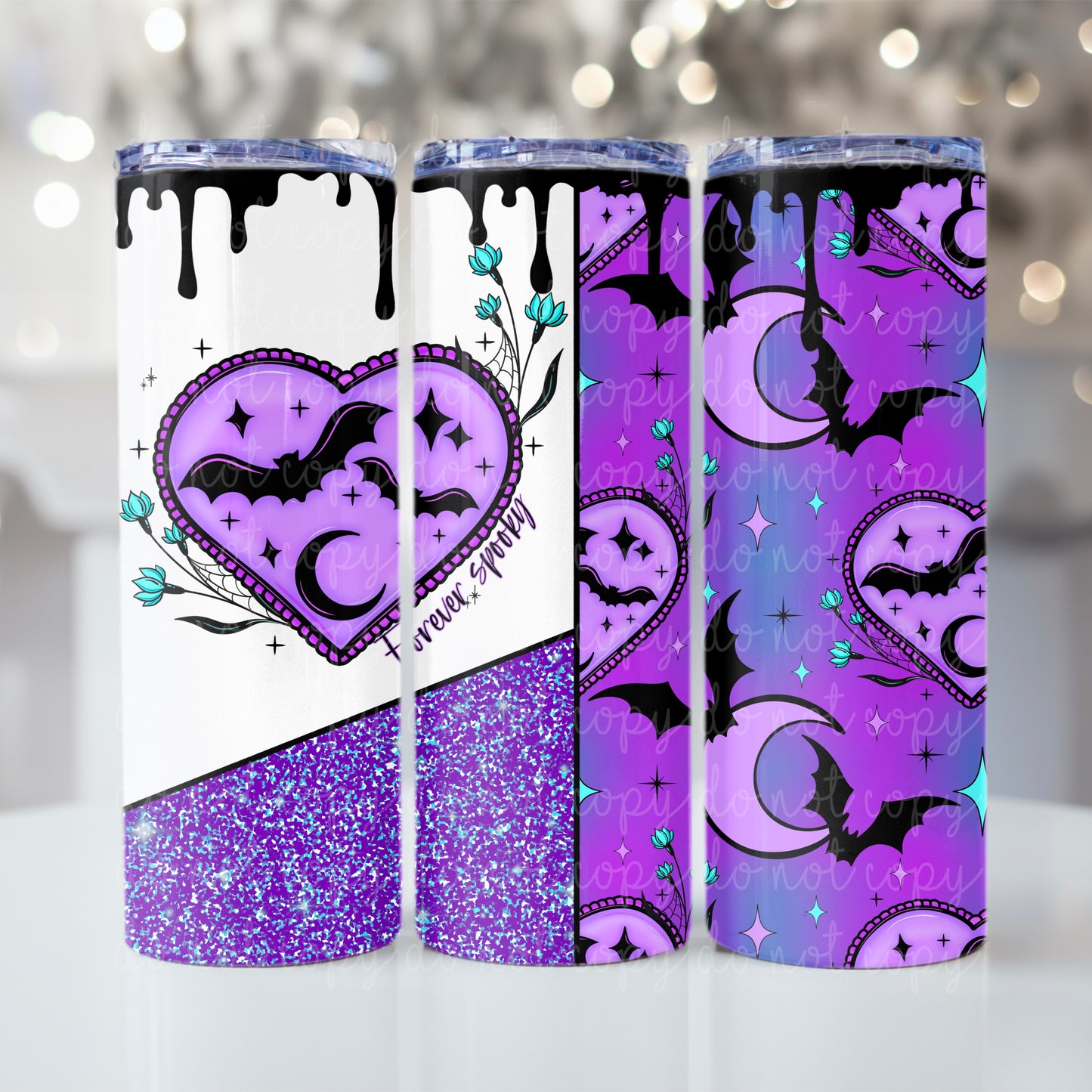 MM 2024 bat heart seamless vinyl sheet | decal | vinyl wrap | UV DTF cup wrap