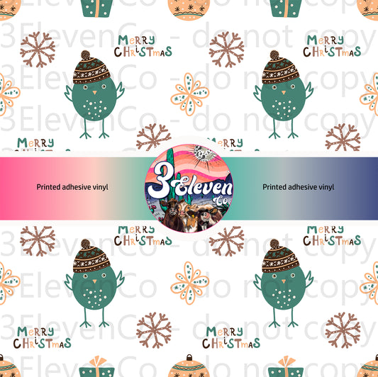 2024 Merry Christmas Chick vinyl sheet | UV DTF element sheet