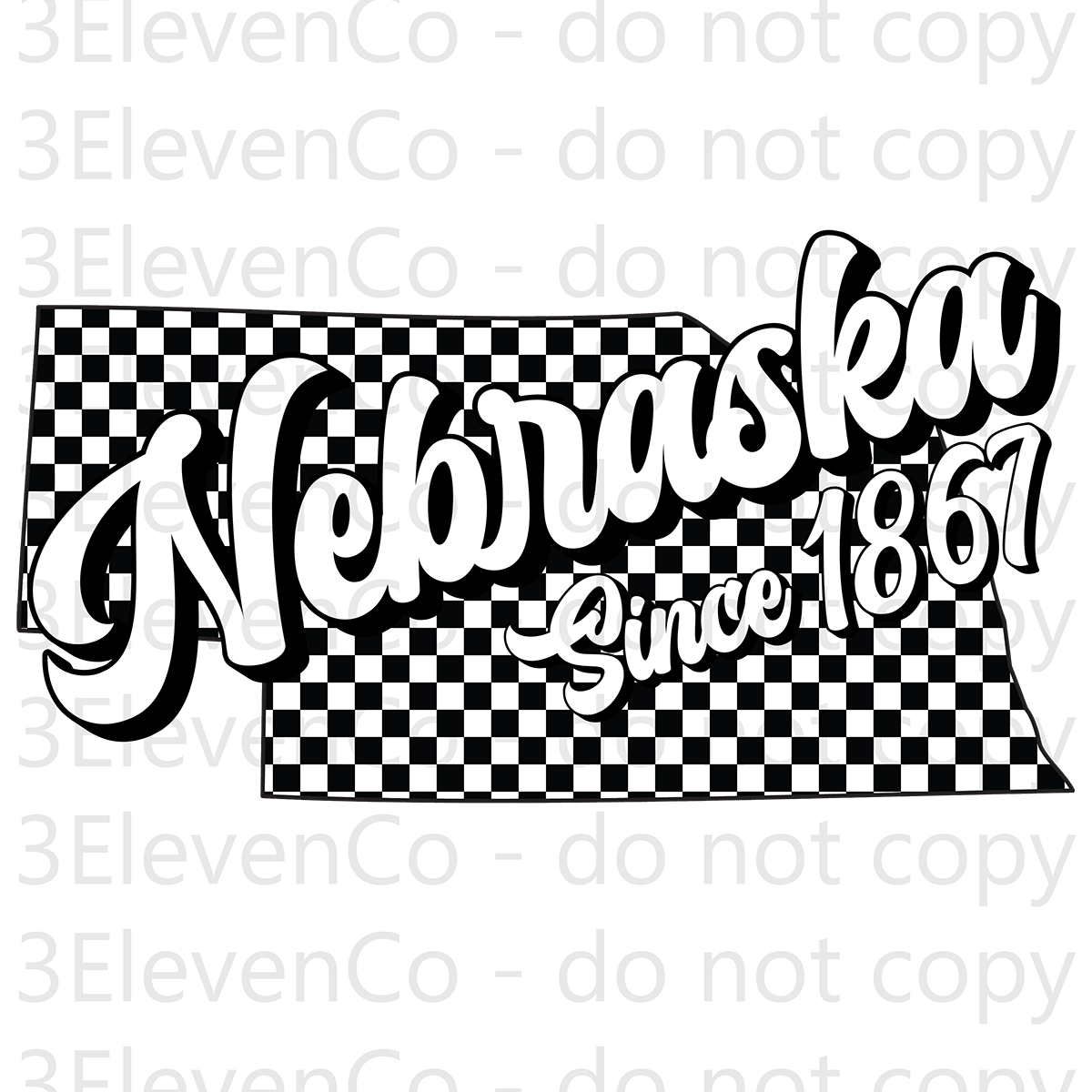 SD 2024 Nebraska checkered decal or dtf transfer