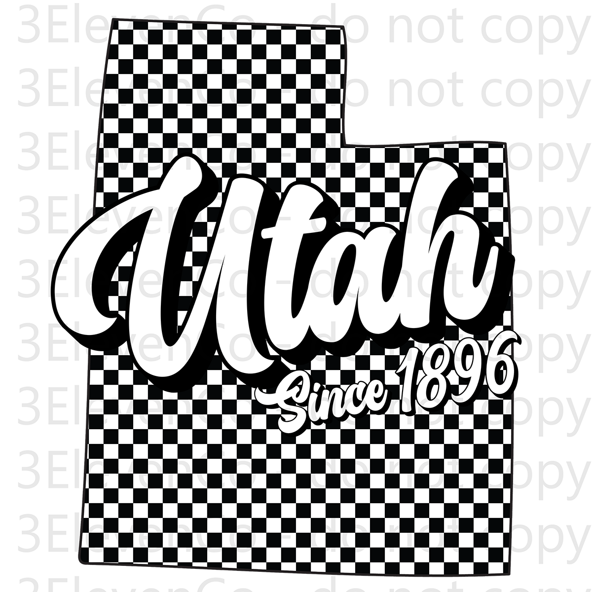 SD 2024 Utah checkered decal or dtf transfer