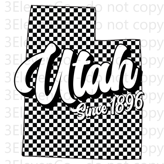 SD 2024 Utah checkered decal or dtf transfer