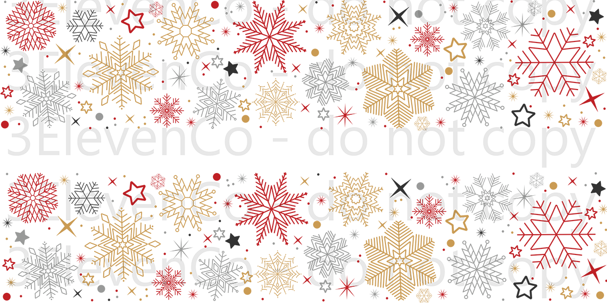 2024 snowflakes gold & red sheet or UV DTF element sheet