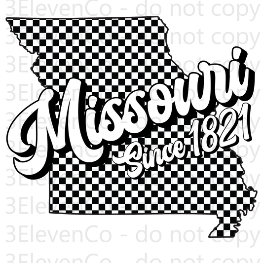 SD 2024 Missouri checkered decal or dtf transfer