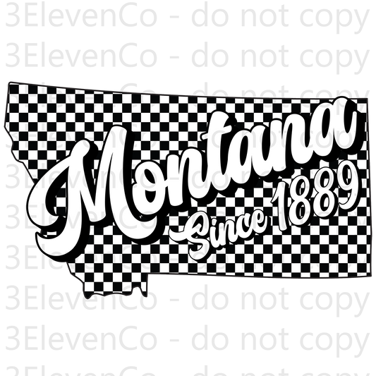 SD 2024 Montana checkered decal or dtf transfer