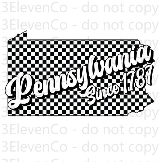 SD 2024 Pennsylvania checkered decal or dtf transfer