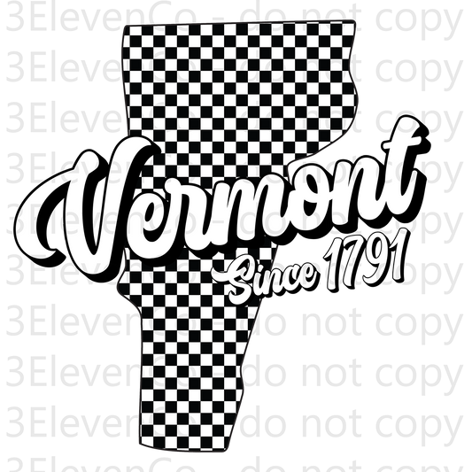 SD 2024 Vermont checkered decal or dtf transfer