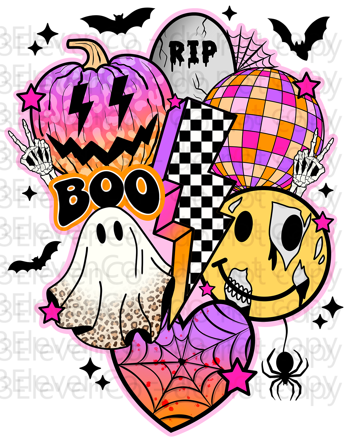 2024 AZ retro halloween collage vinyl decal | UV DTF decal | DTF print