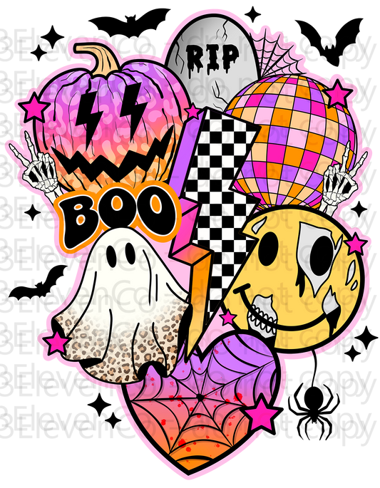 2024 AZ retro halloween collage vinyl decal | UV DTF decal | DTF print