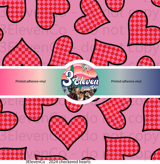 2024 checkered hearts vinyl sheet