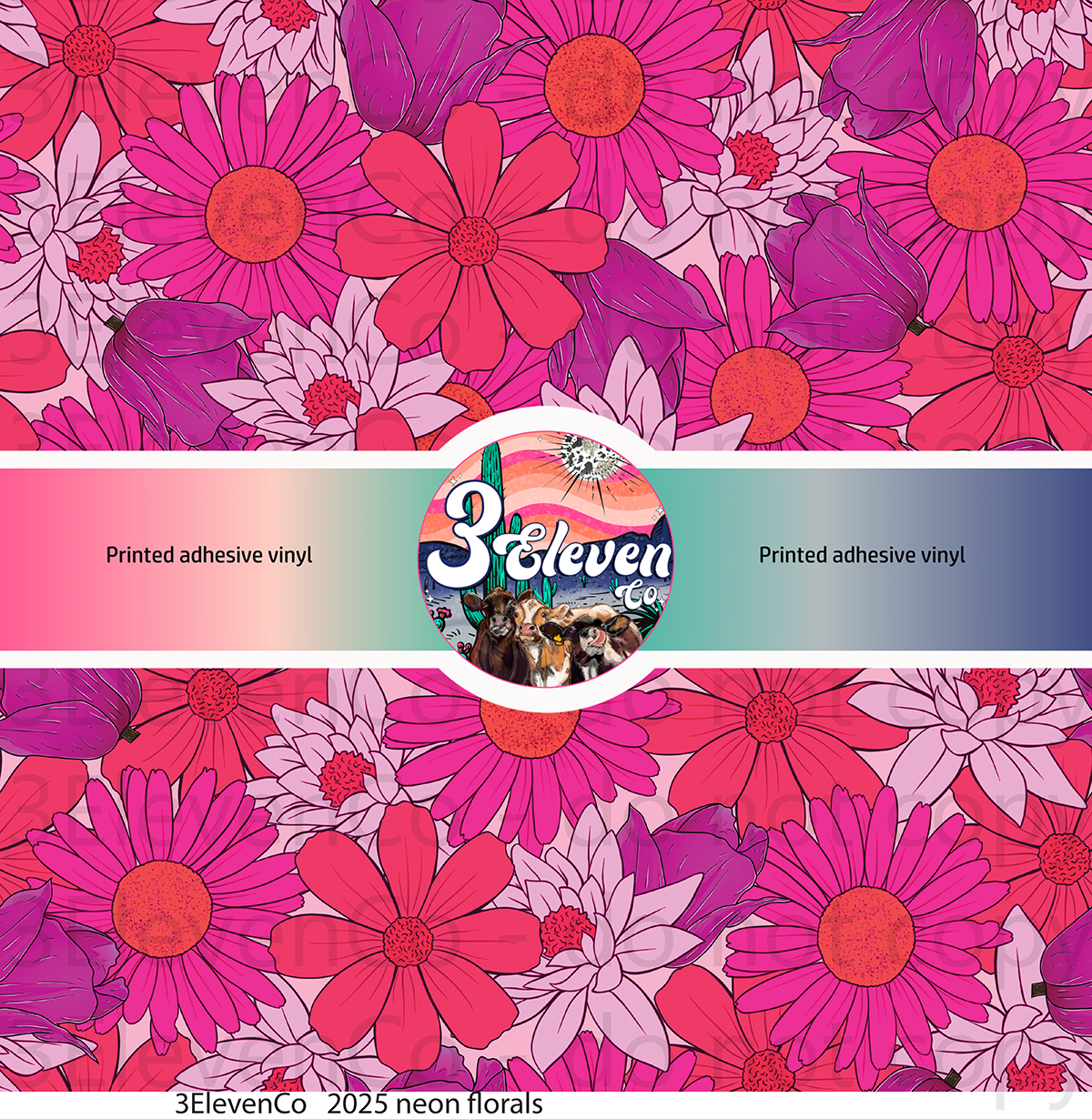 2024 neon florals vinyl sheet