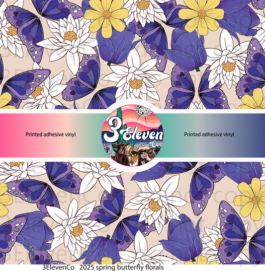 2025 spring butterfly florals vinyl sheet