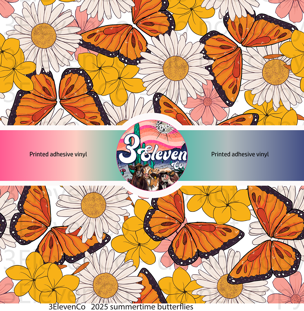 2025 summertime butterflies vinyl sheet