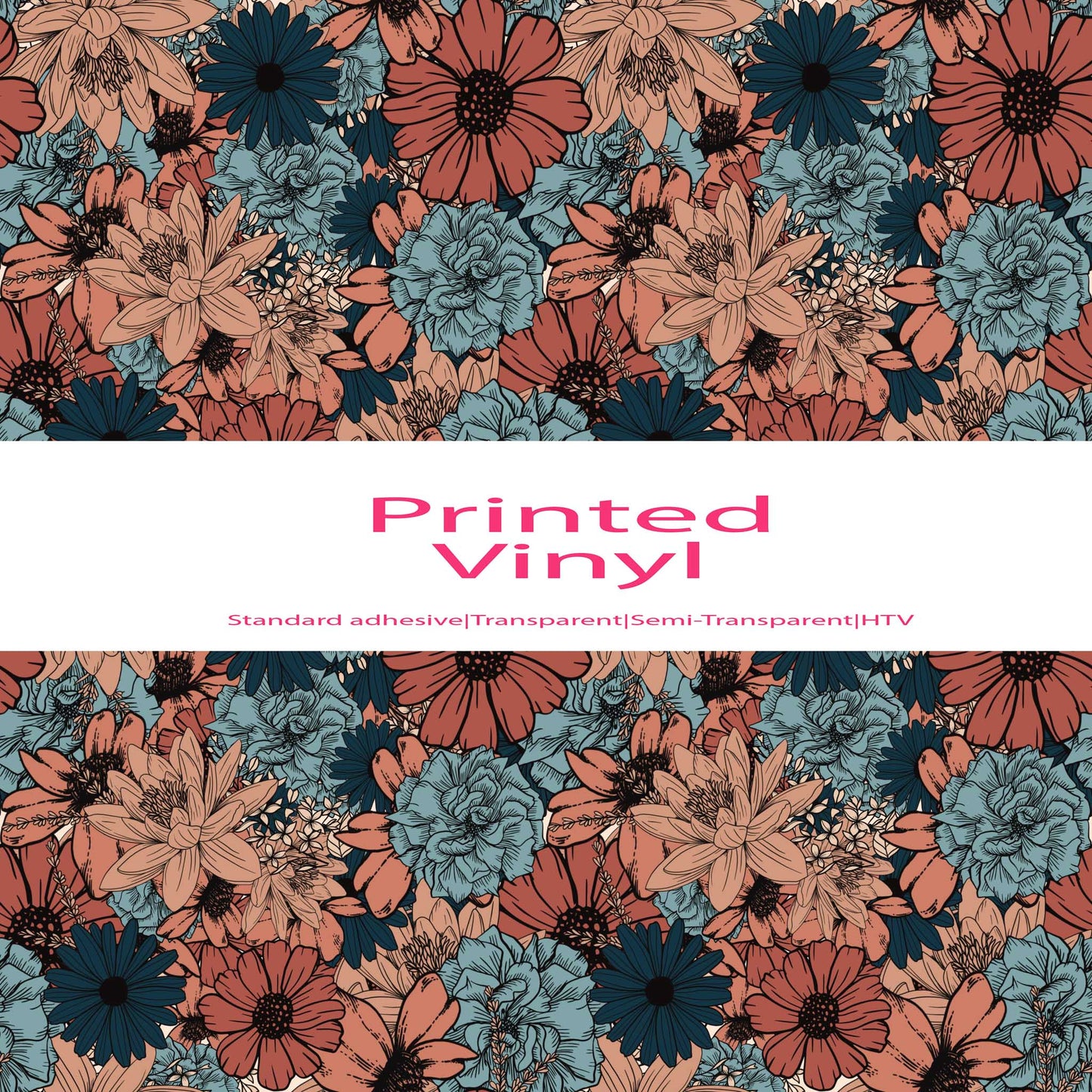 Bold floral print vinyl sheet