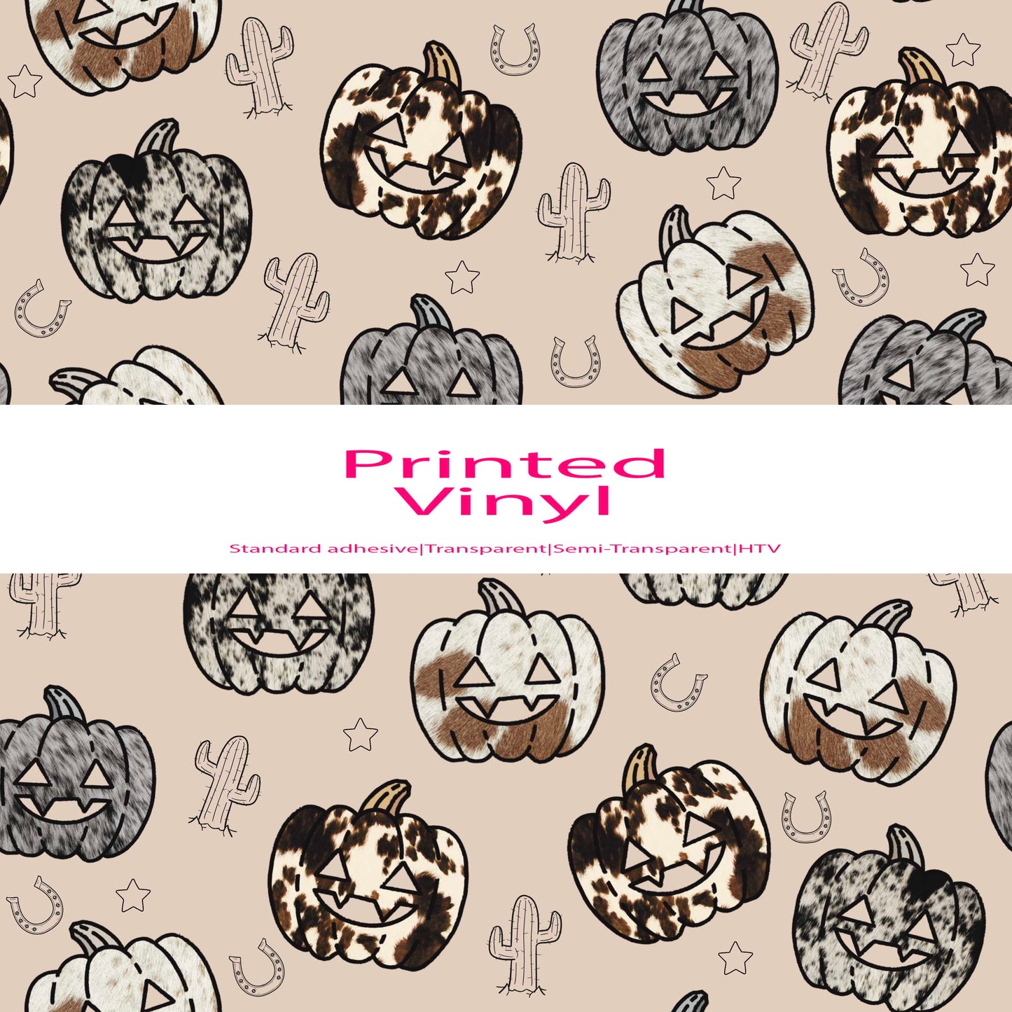 Cow print pumpkins vinyl sheet