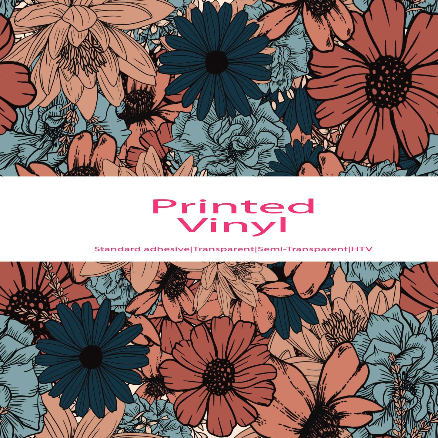 Bold floral print vinyl sheet