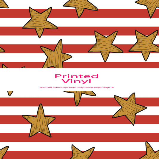 Gold stars and stripes vinyl sheet