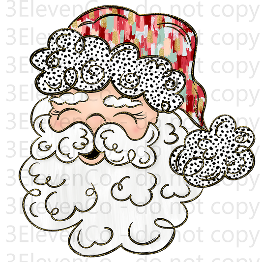 2024 OS brushstroke santa UV DTF decal | DTF print