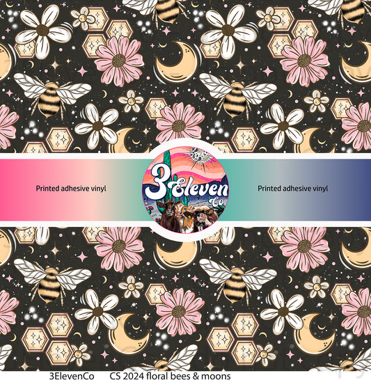 CS 2024 floral bees & moon seamless vinyl sheet (dec)