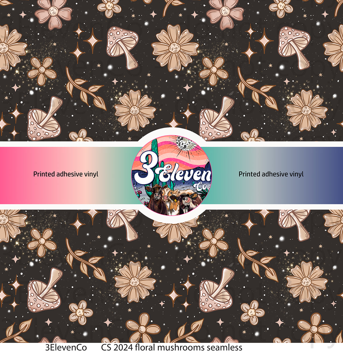 CS 2024 floral mushroom seamless vinyl sheet (dec)