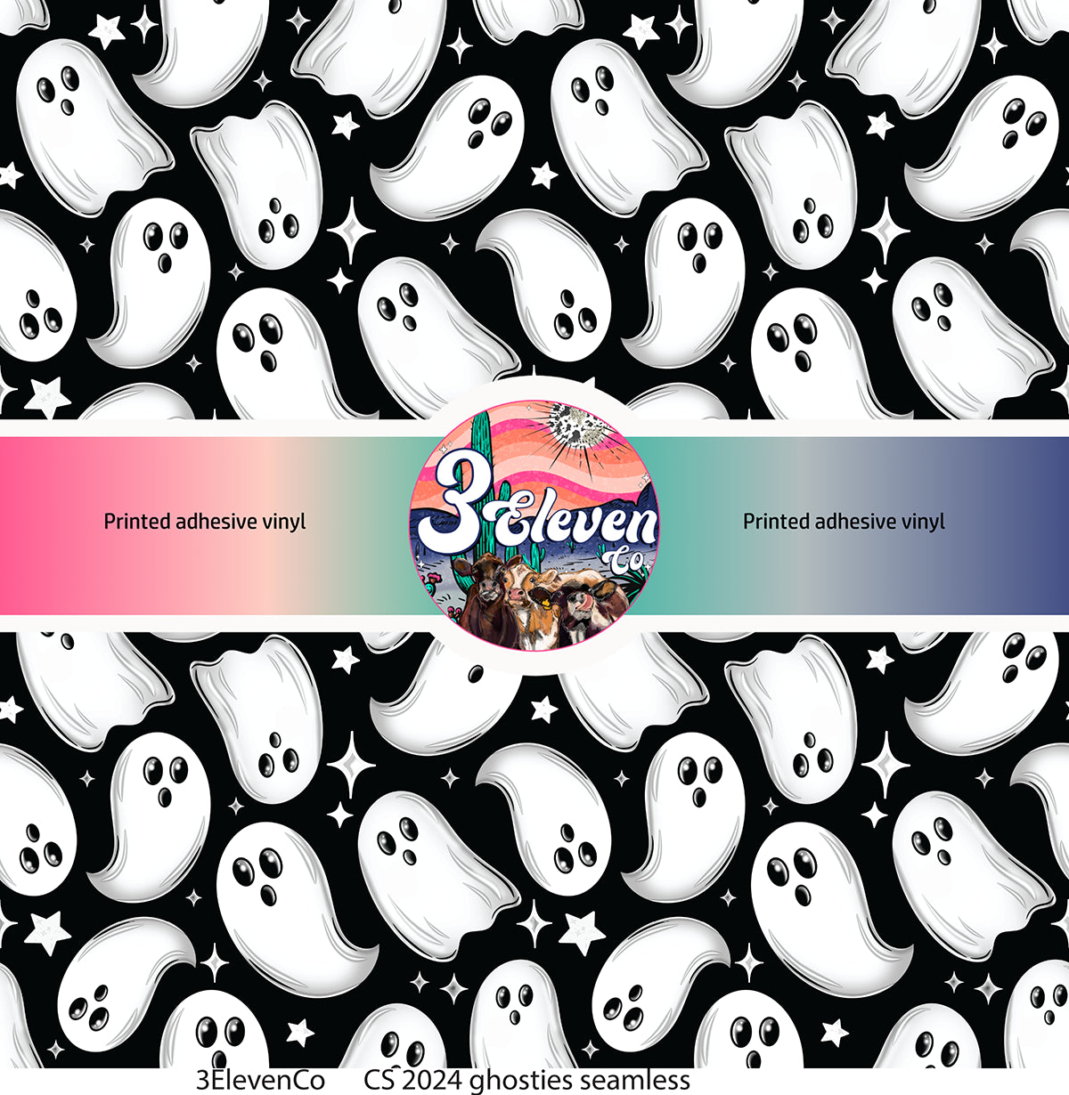 CS 2024 ghosties seamless vinyl sheet | decal | UV wrap | UV DTF