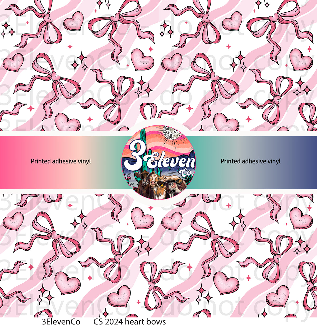 CS 2024 heart bows seamless vinyl sheet