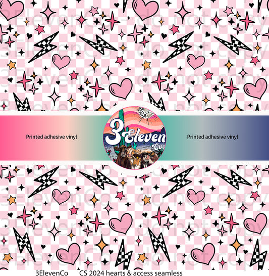 CS 2024 hearts & accents seamless vinyl sheet & UV DTF seamless