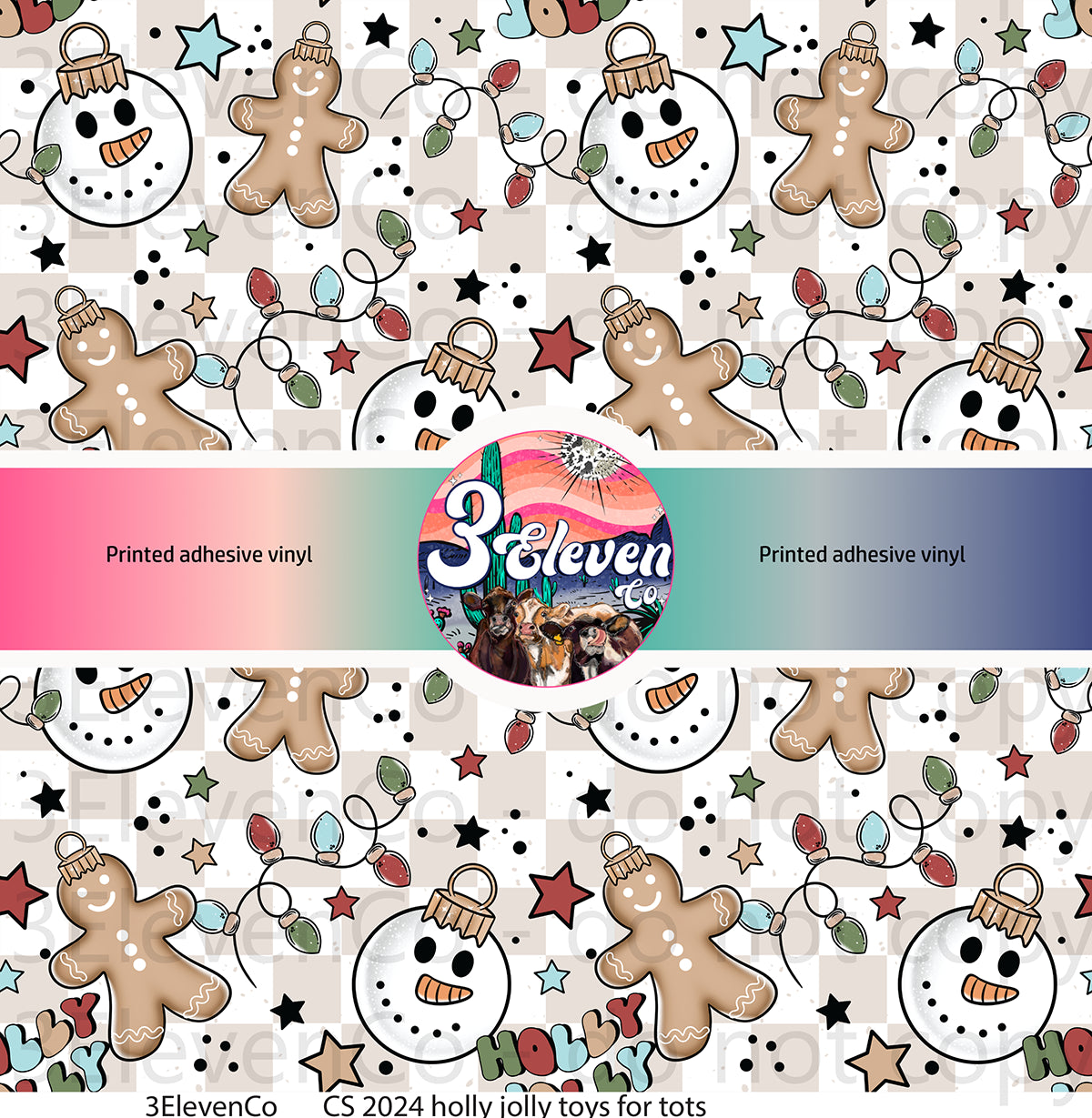 CS 2024 holly jolly toys for tots seamless vinyl sheet