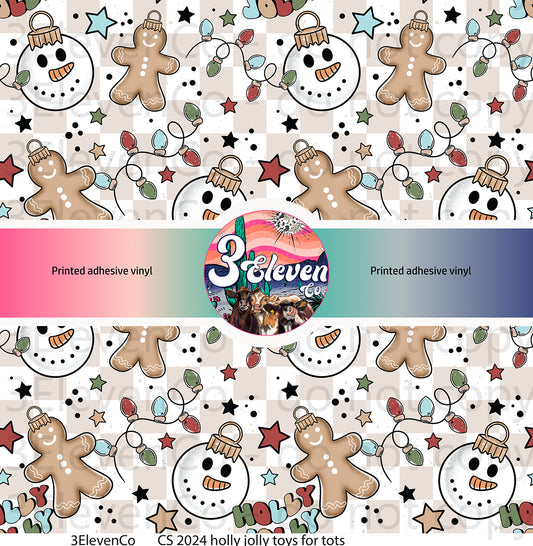 CS 2024 holly jolly toys for tots seamless vinyl sheet