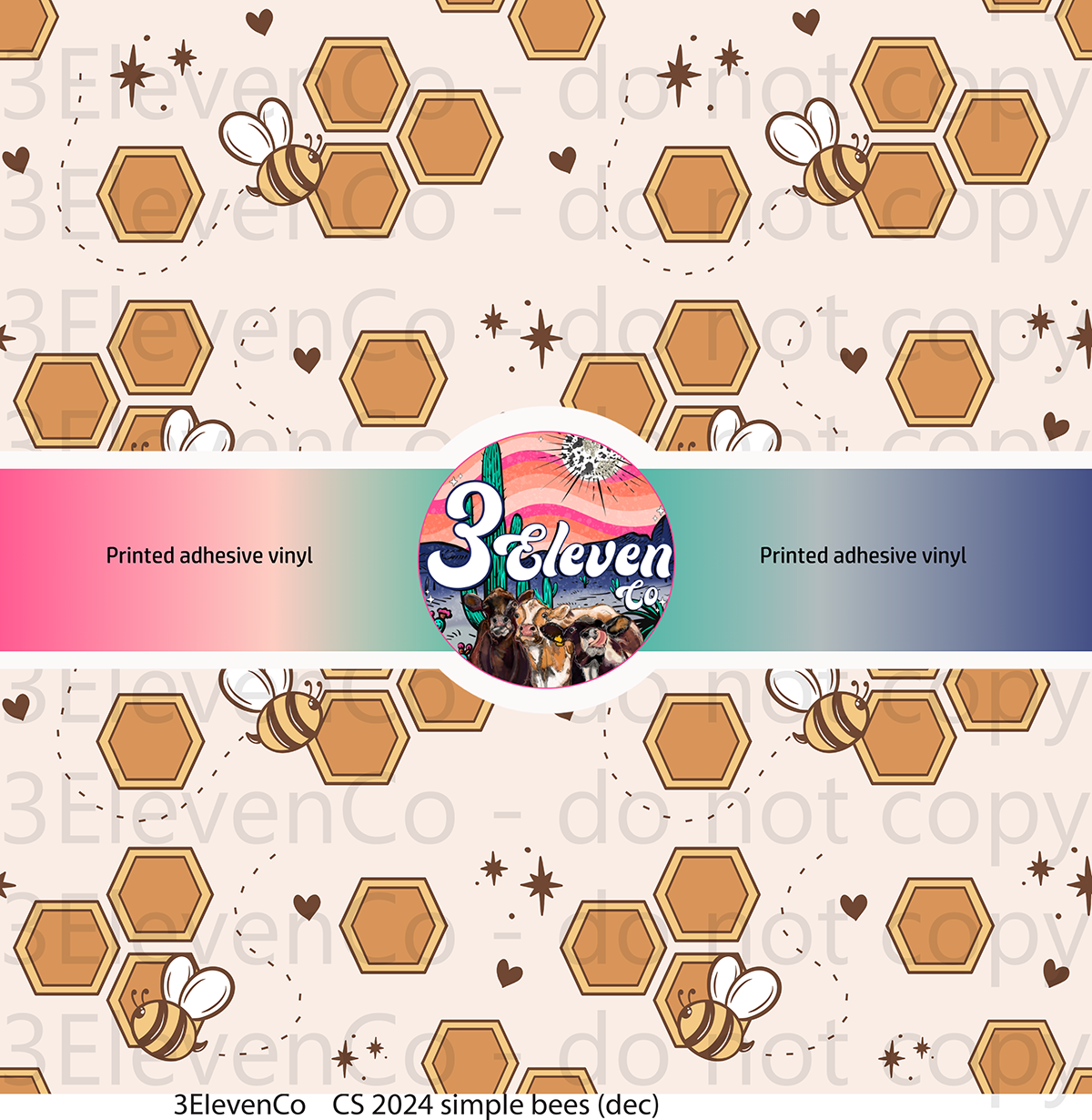 CS 2024 simple bees main or coord vinyl sheet |dec|