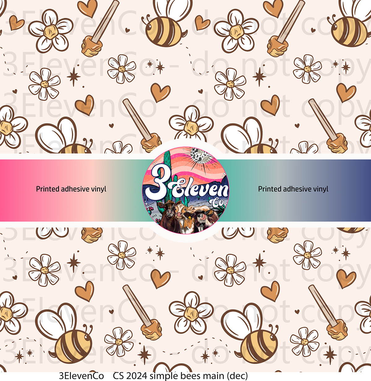 CS 2024 simple bees main or coord vinyl sheet |dec|