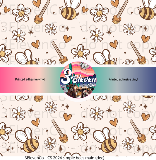 CS 2024 simple bees main or coord vinyl sheet |dec|