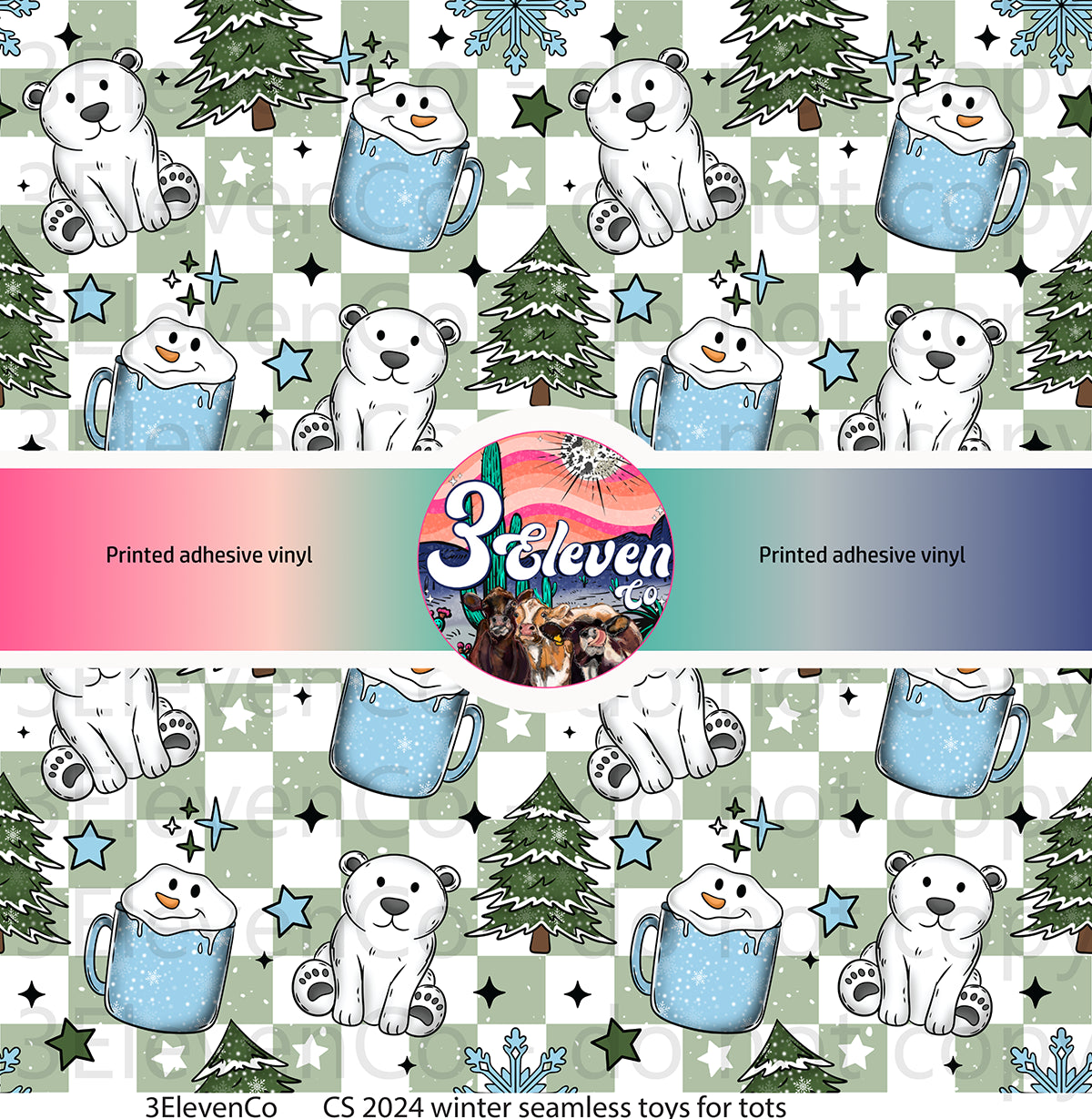 CS 2024 winter seamless toys for tots vinyl sheet