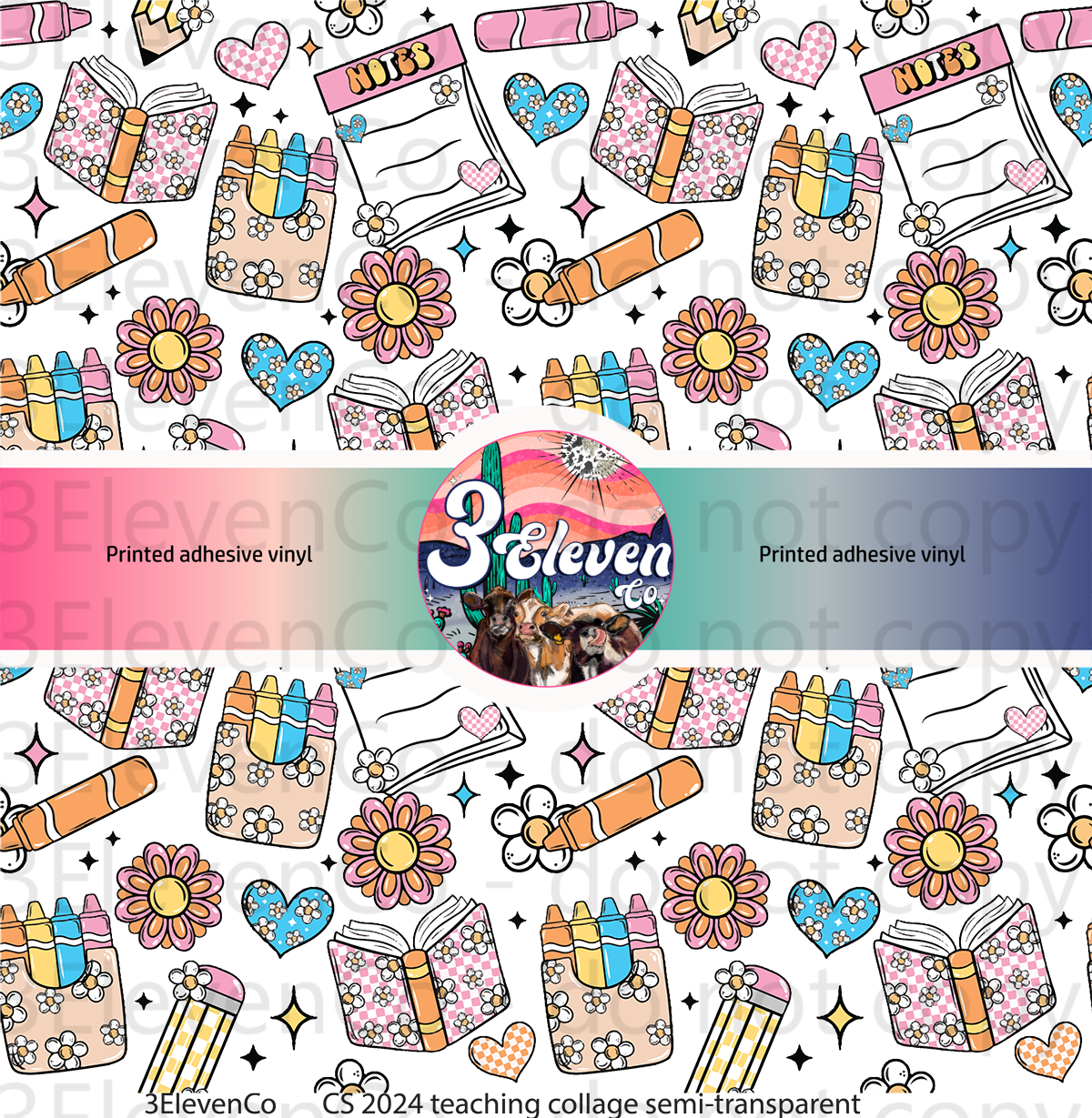 CS 2024 teacher collage vinyl sheet or UV DTF sheet (dec)