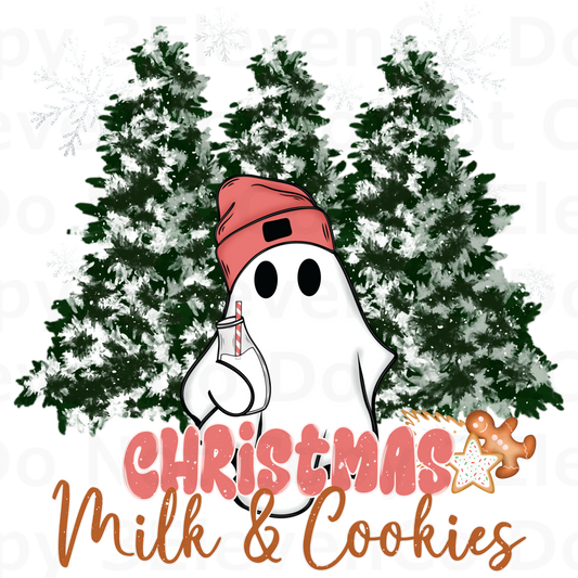 2024 Christmas milk & cookies ghostie decal | UV DTF | DTF