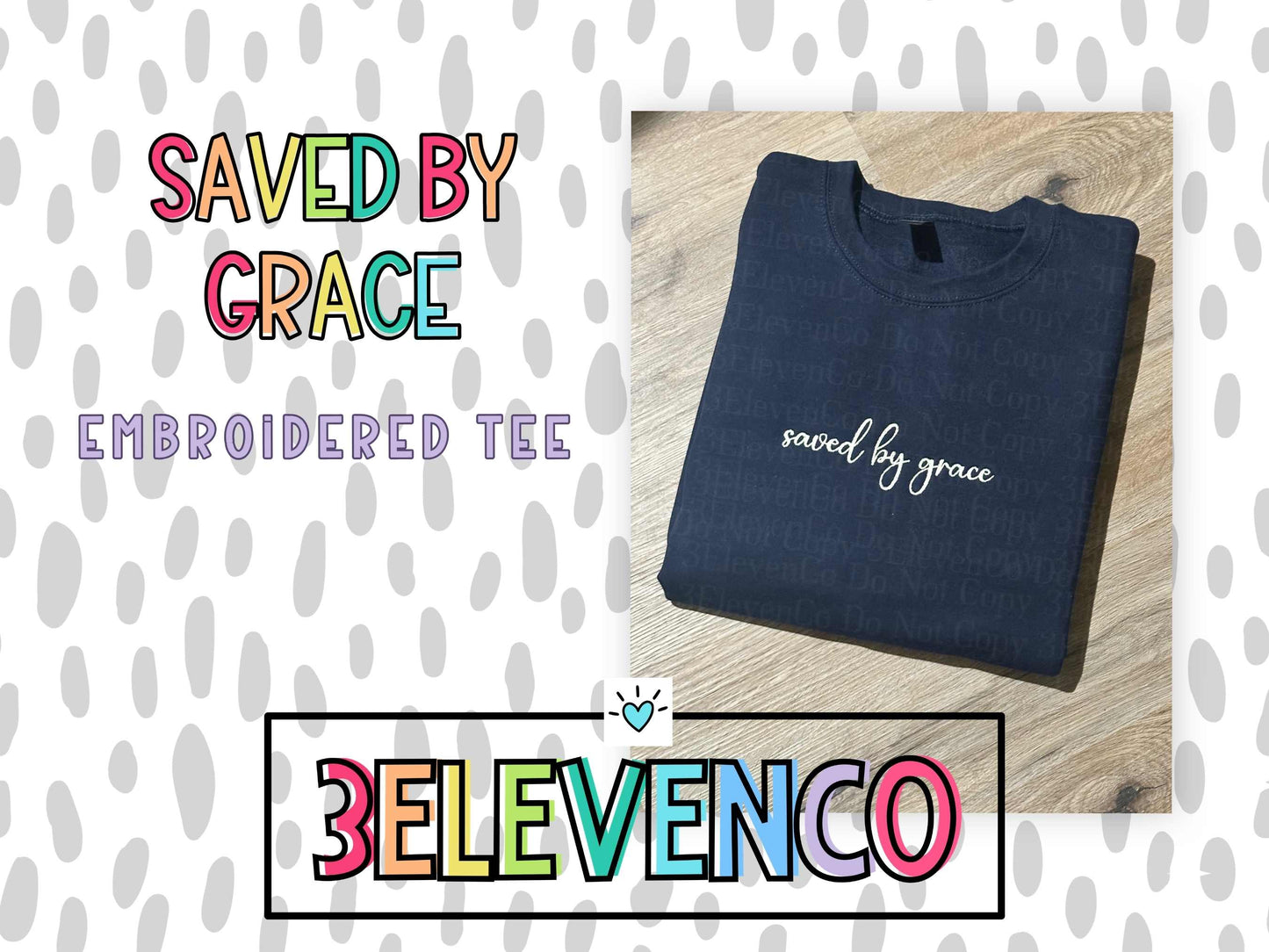 saved by grace embroidered tee or sweatshirt