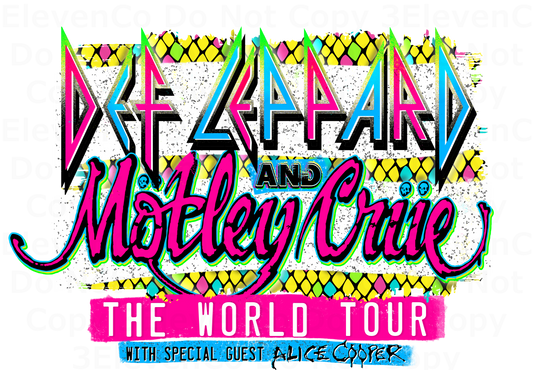 KD 2024 def leppard mo crew world tour vinyl decal | UV DTF decal | DTF print