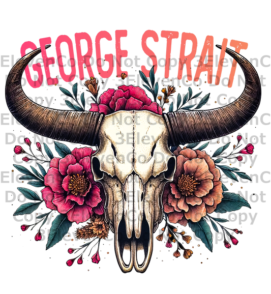 george bullhead floral vinyl decal| UV DTF decal| DTF print