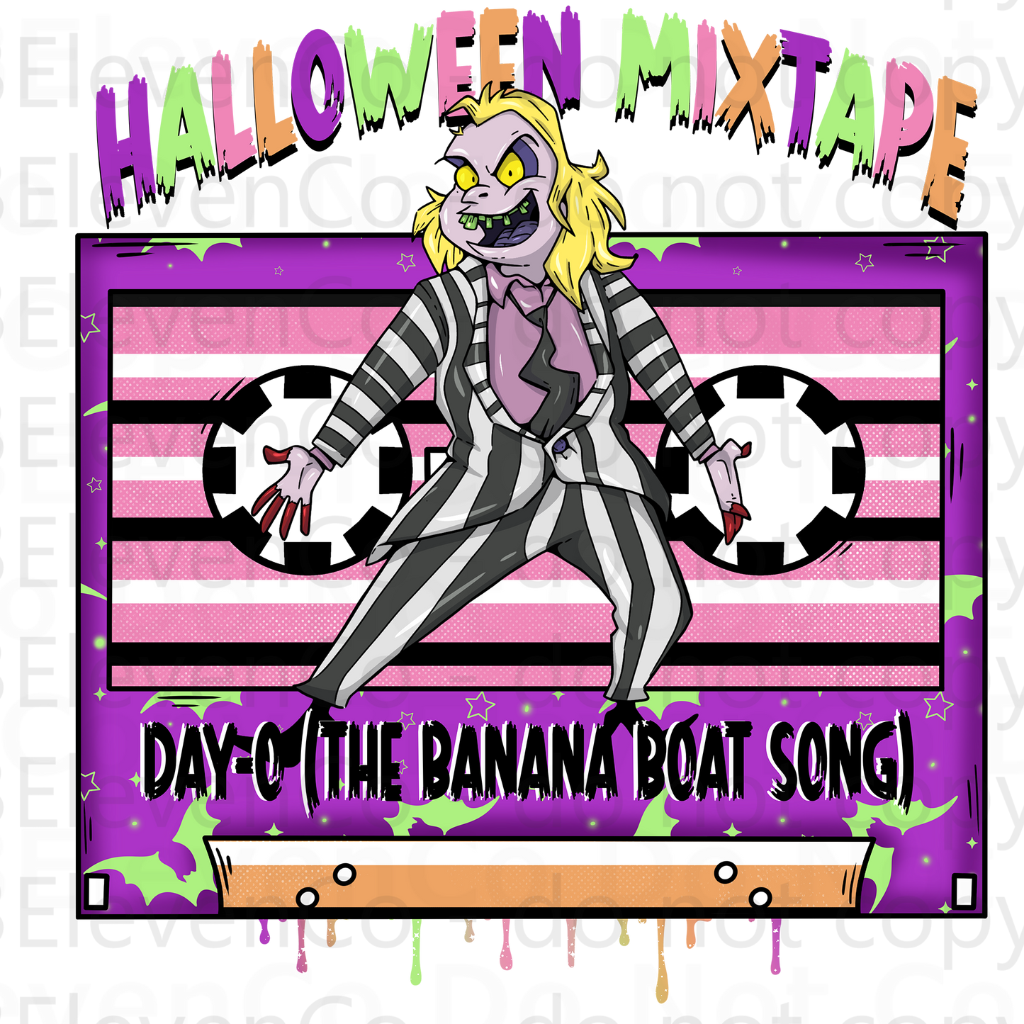 VDS 2024 Halloween mixtape vinyl decal | UV DTF decal | DTF print