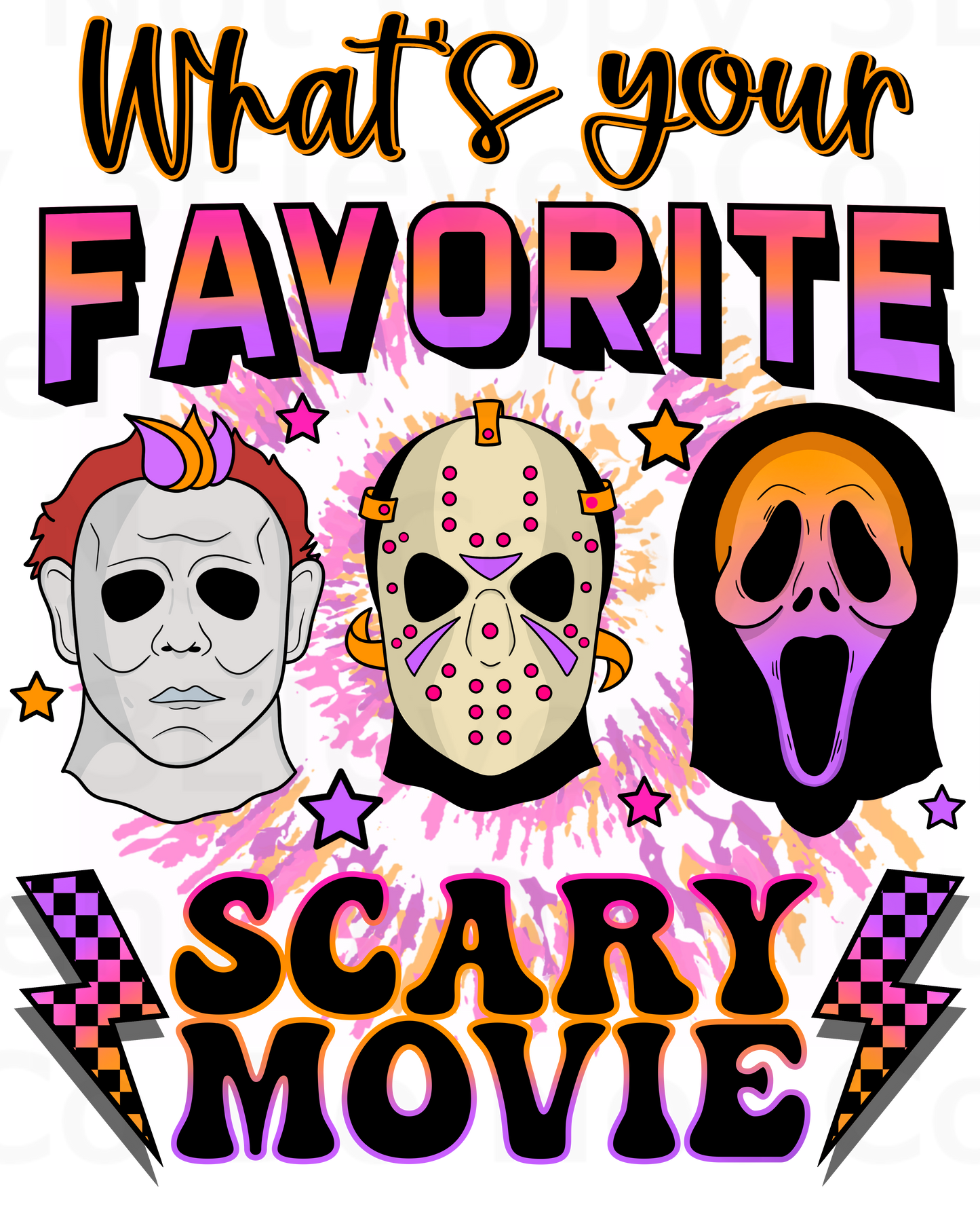 AZ what's your favorite scary movie vinyl decal | UV DTF decal | DTF print