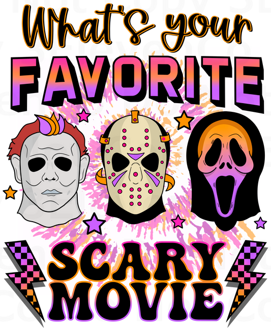 AZ what's your favorite scary movie vinyl decal | UV DTF decal | DTF print