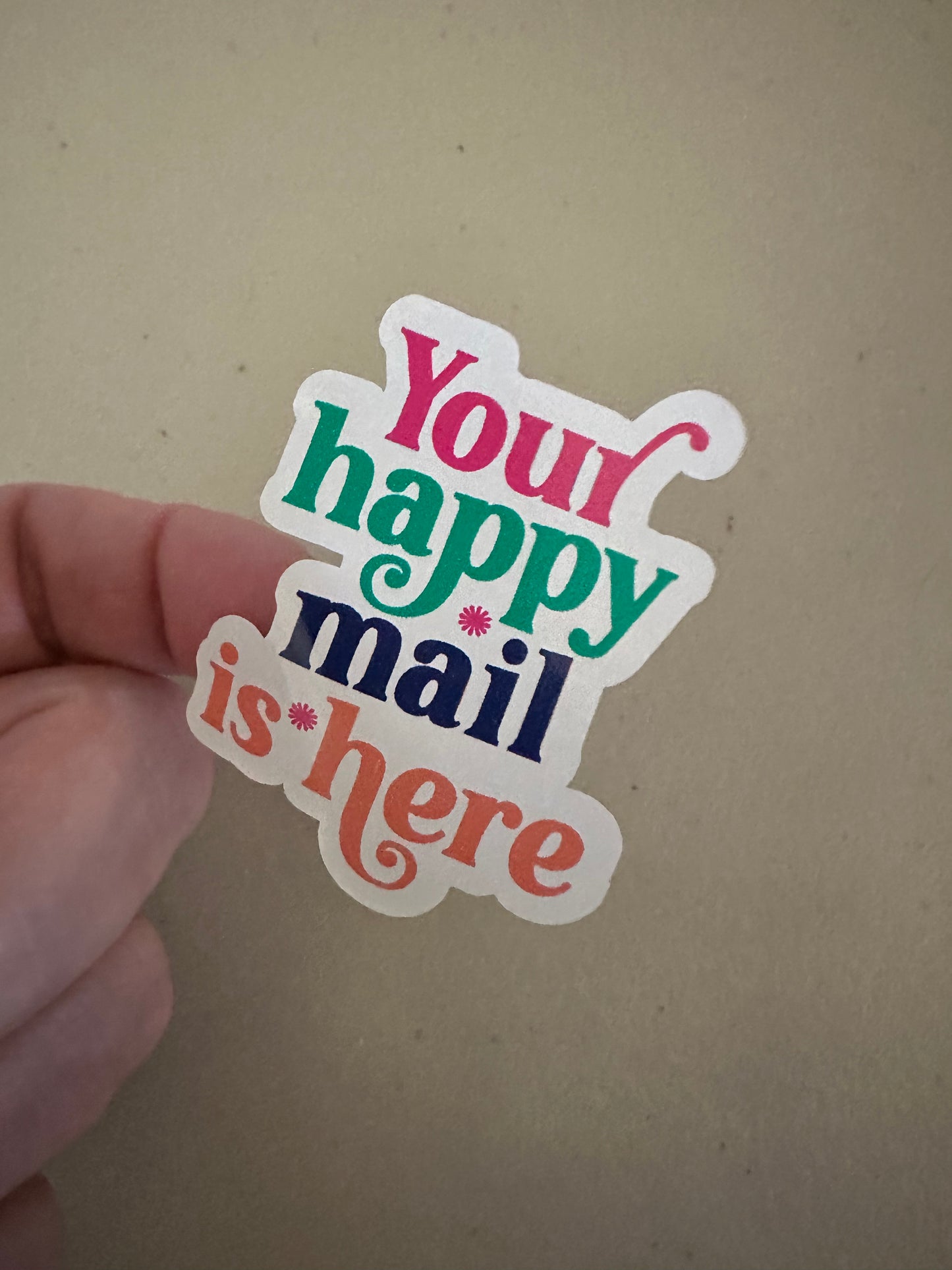 branded happy mail stickers