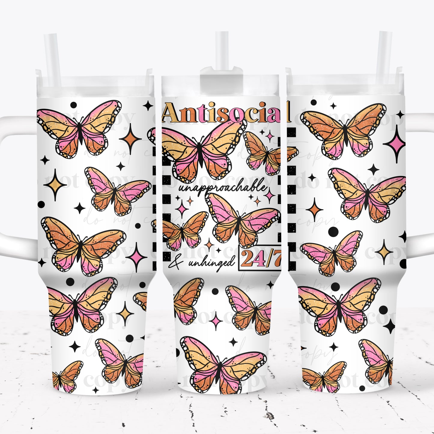 CS 2024 anti-social butterfly vinyl sheet | decal | UV wrap | DTF sept