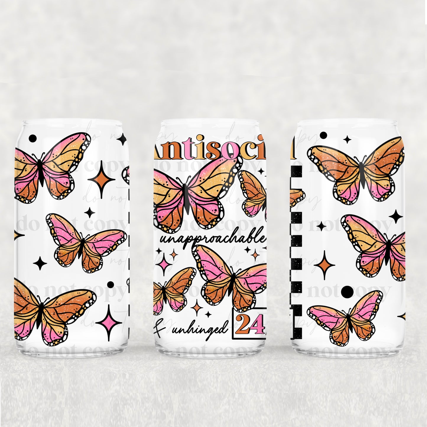 CS 2024 anti-social butterfly vinyl sheet | decal | UV wrap | DTF sept