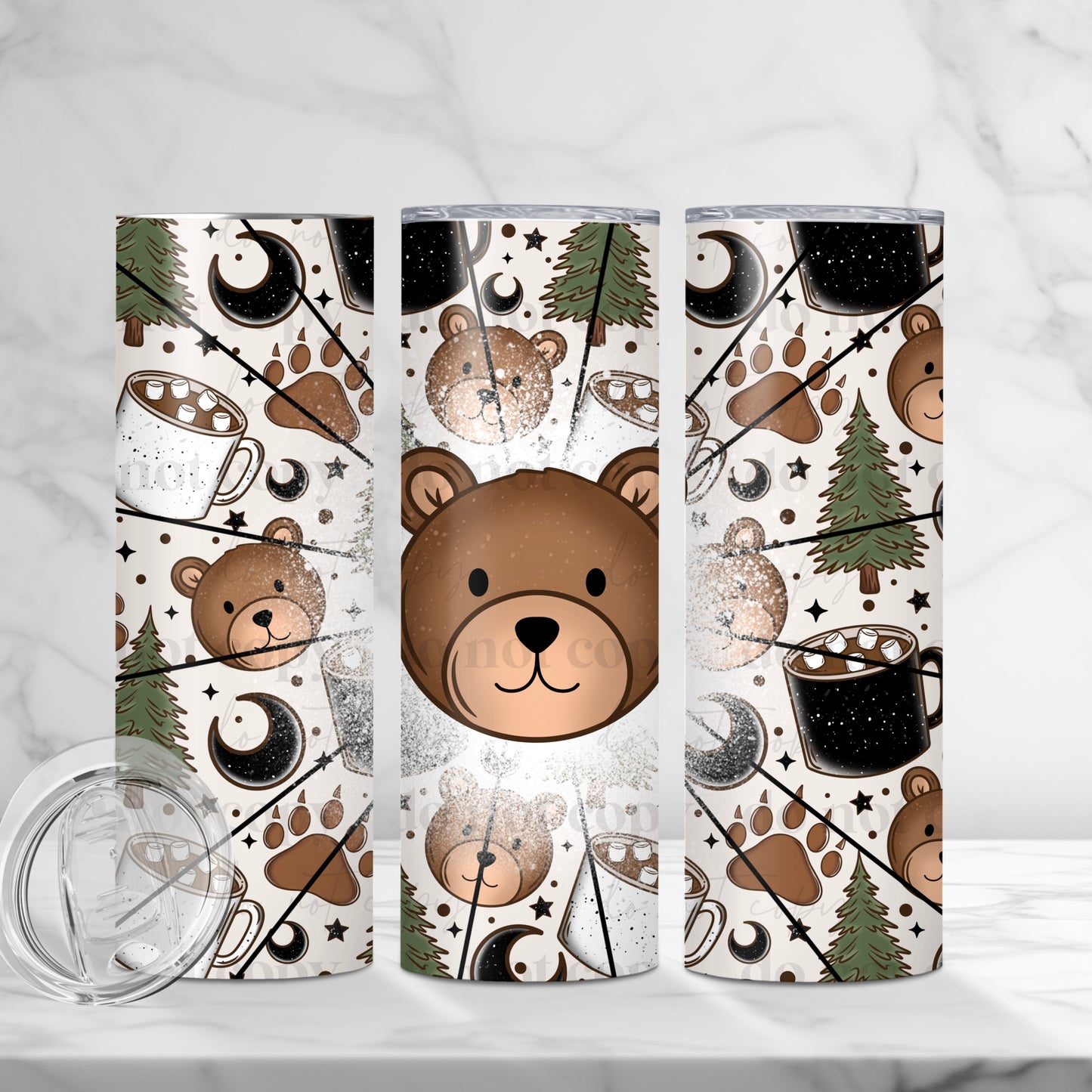 CS 2024 bear_camping vinyl sheet | decal | UV wrap | DTF sept