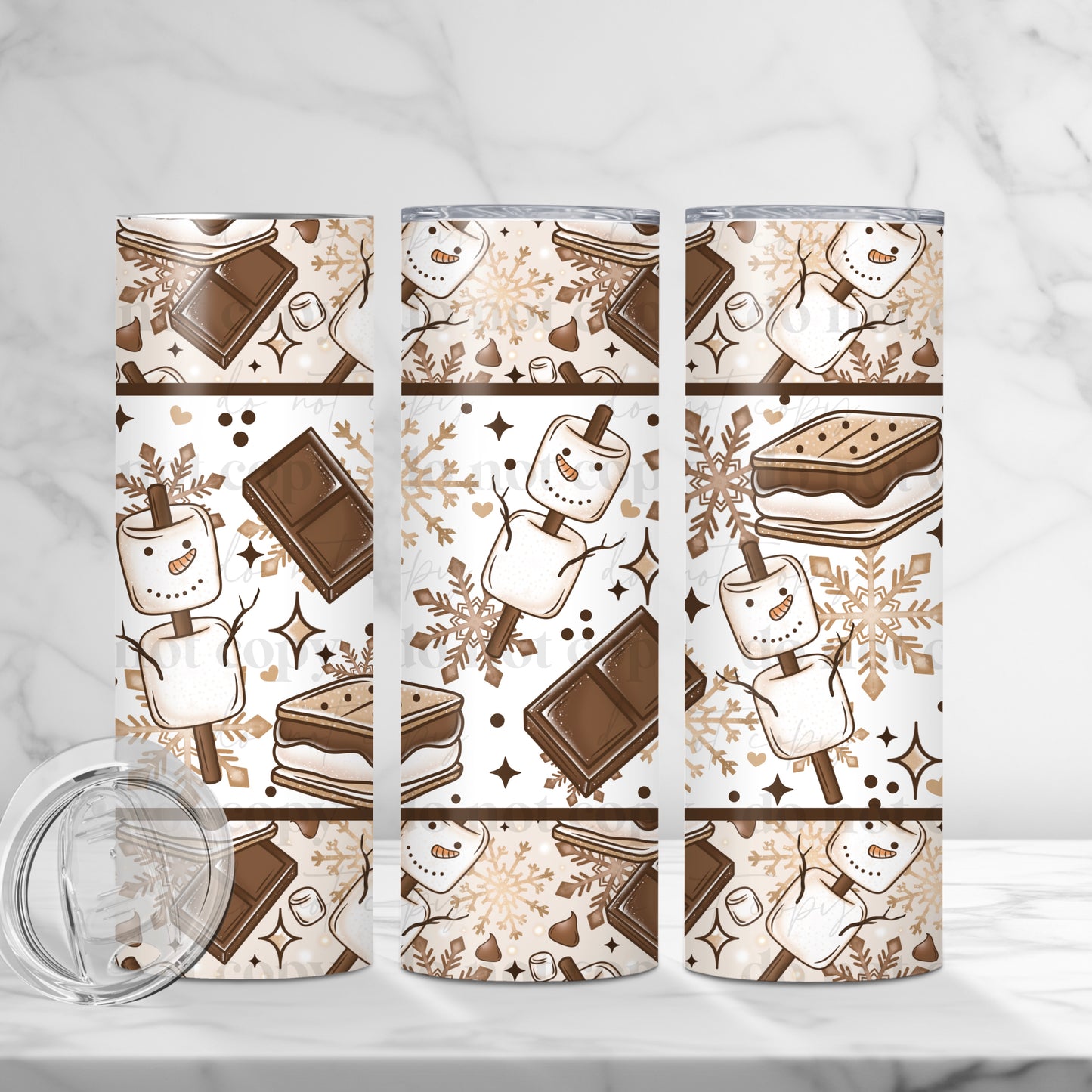 CS 2024 snowman smores seamless vinyl sheet | decal | UV wrap | DTF sept