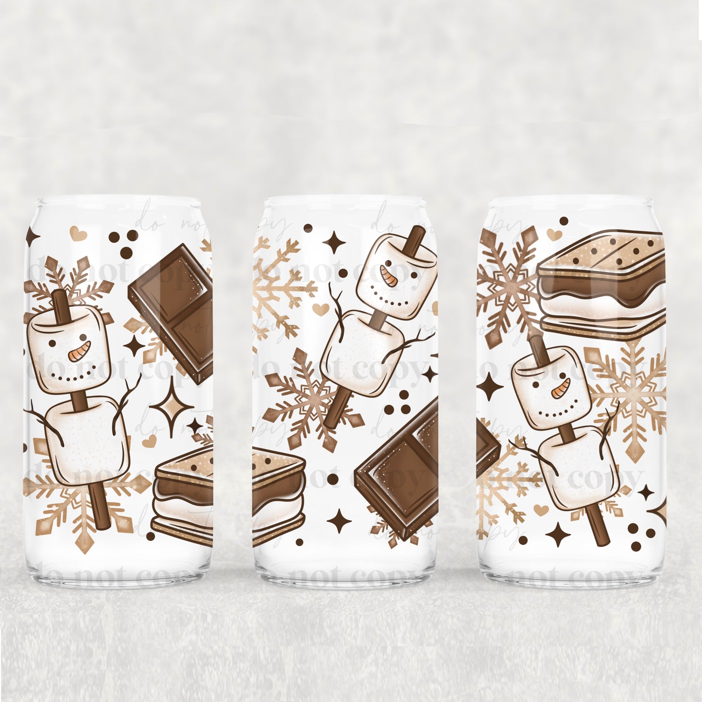 CS 2024 snowman smores seamless vinyl sheet | decal | UV wrap | DTF sept