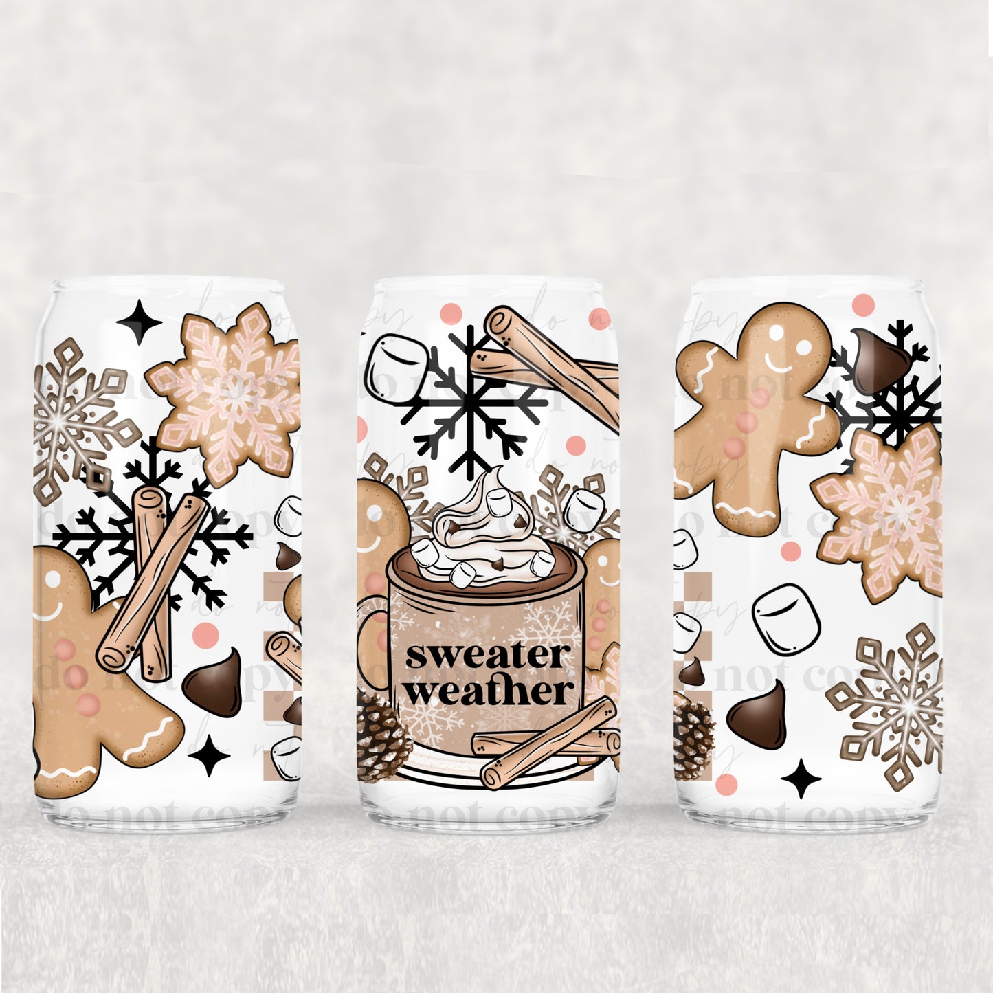 CS 2024 sweater weather gingerbread vinyl sheet | decal | UV wrap | vinyl wrap | DTF (oct15)